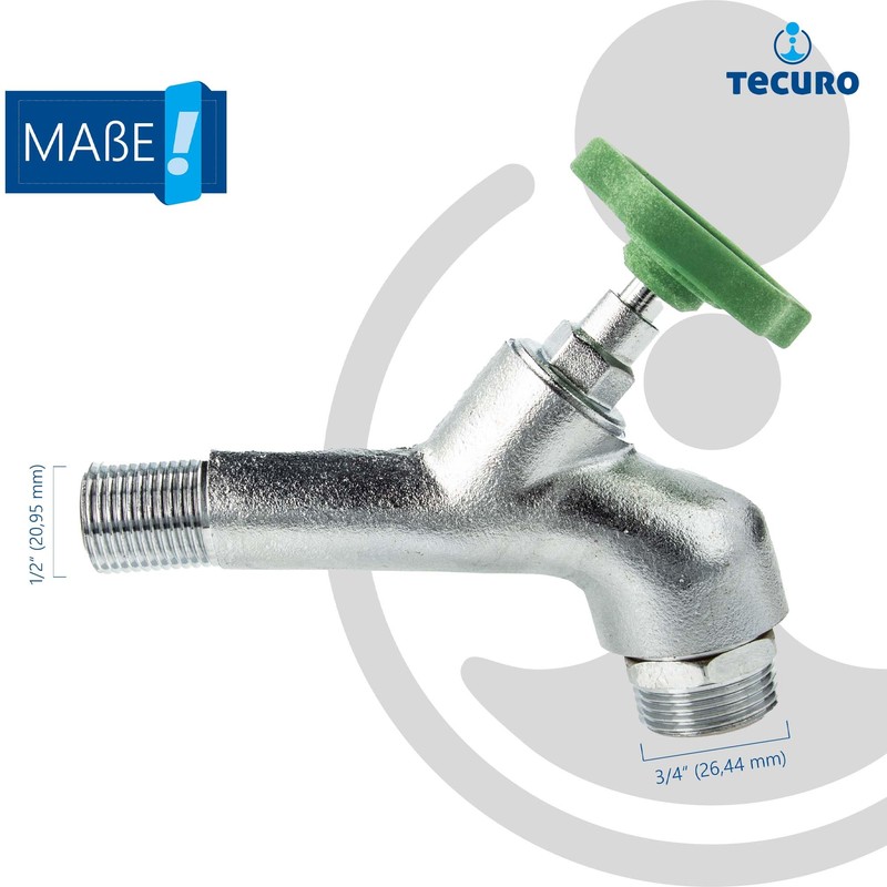 tecuro Tap Matt Chrome-Plated with Toggle Top 1/2 Inch Male
