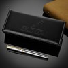 BEILUNER Silver Chrome Fountain Pen,Stunning Luxury Pen,24K Gilded Nib(Medium)