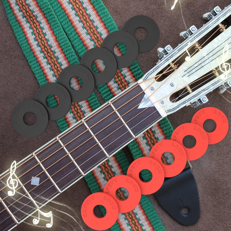 DALQUIS 12 Pcs Guitar Strap Locks, Silicone Strap Locks, Premium