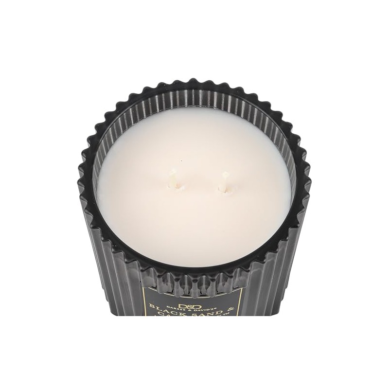 Darsee & David's, Black Sands & Cashmere Ribbed Candle, 10