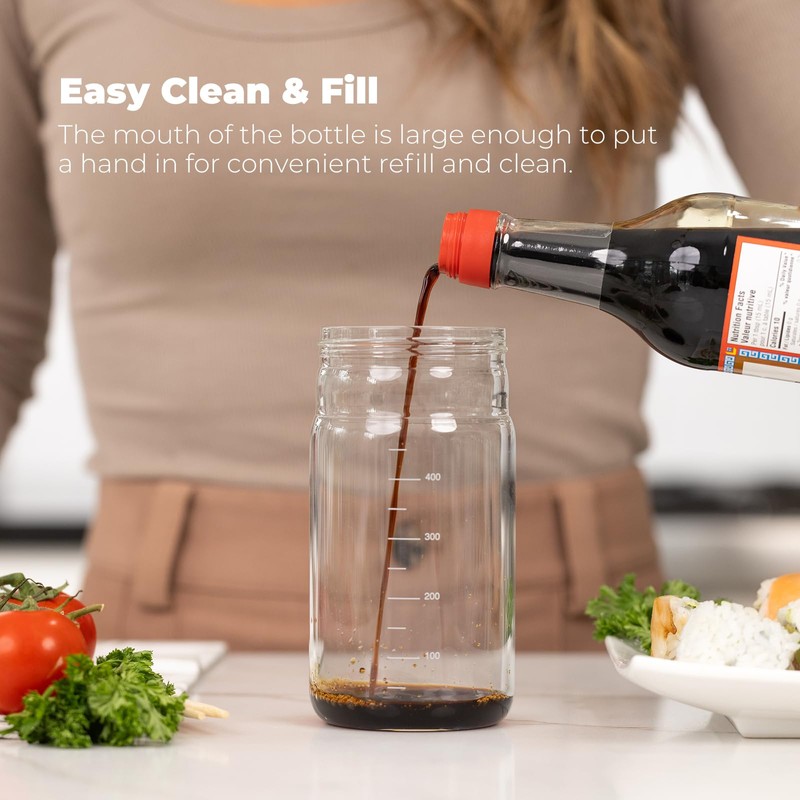 Zuutii Olive Oil Dispenser Bottle 18.6oz – Auto Flip Glass