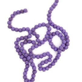 Purple Pom Pom Garland, Mini Felt Ball Purple Garland Decorations 5 Feet 100% Wool Prestrung Felt Balls for Birthday, Bridal Shower Decor, and Summer Baby Shower Banners