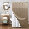 Inhousolu Extra Long No Hook Shower Curtain with Snap in