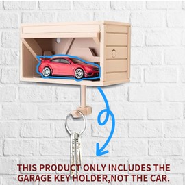 nnOuOnn Car Garage Key Holder with Opening Door, Key Holder for Wall, 3D Printed Key Organizer Funny Wall Mount, Easy Installation Keys Rack for Entryway Office Home Cars (White)