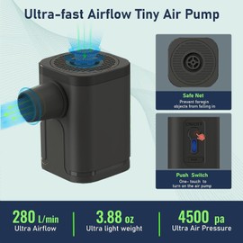 Zooma Electric Air Pump Air Mattress, 2 in 1 Air Pump Electric for Inflatable and Deflation, Pump Air Mattress with 5 Nozzles for Air Mattresses, Inflatable Pool, Swimming Ring