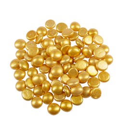 Galashield Gold Flat Glass Marbles for Vases Glass Gems Beads Pebbles Vase Filler (1 LB, Approx. 100 PCS)