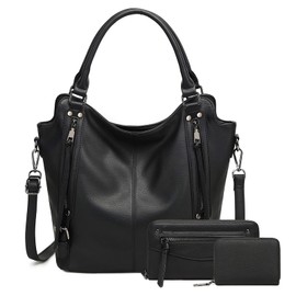 Hobo Bags for Women Handbags Purse Ladies Boho Shoulder Bag Crossbody Purses Black