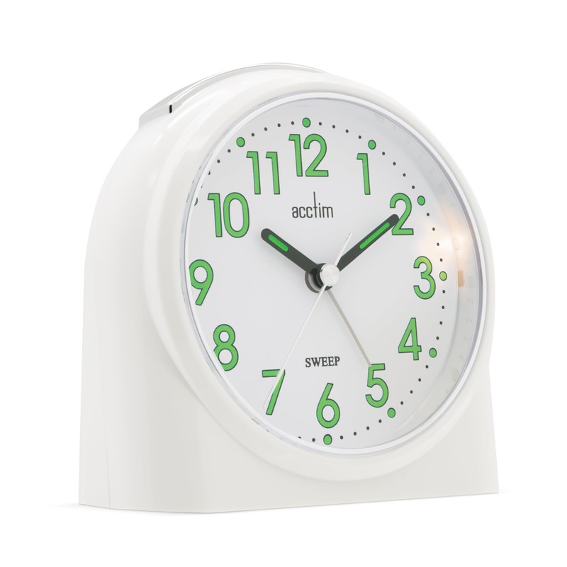 Bentima by Acctim 14702 Sweeper One Non-Tick Alarm Clock, White