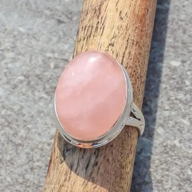 ASFKIPMF 925 Sterling Silver Retro Simple Pink Gem Ring Moonstone Opal Ring Oval Cut Fire Pink Vintage Bridal Wedding Engagement Solitaire Ring Size 7
