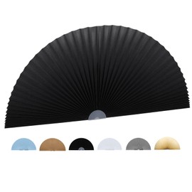 Arch Window Shade Curtains Half Circle Moon Pleated Fabric Blinds Semi Circle Temporary Light Filtering Pleated Paper Shades Half Round Window Covering Easy to Cut and Install (1, Black, 24x12 Inches)
