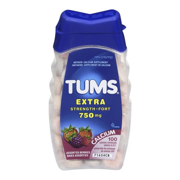 TUMS EXTRA STRENGTH 750MG, ASSORTED FRUIT / 100TB