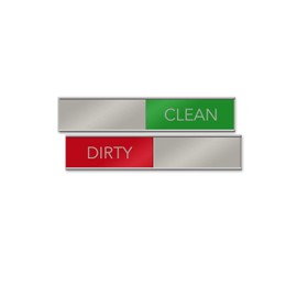 Clean/Dirty Slider Nameplate and Sign for Dishwasher (Red/Green, 6" x 1")