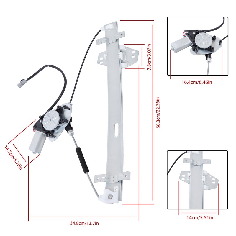 LABLT Rear Left Power Window Regulator with Motor Replacement for