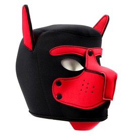 Cleiree Neoprene Puppy Face Muzzle – Comfortable & Stylish Dog Mask (Red, one size)