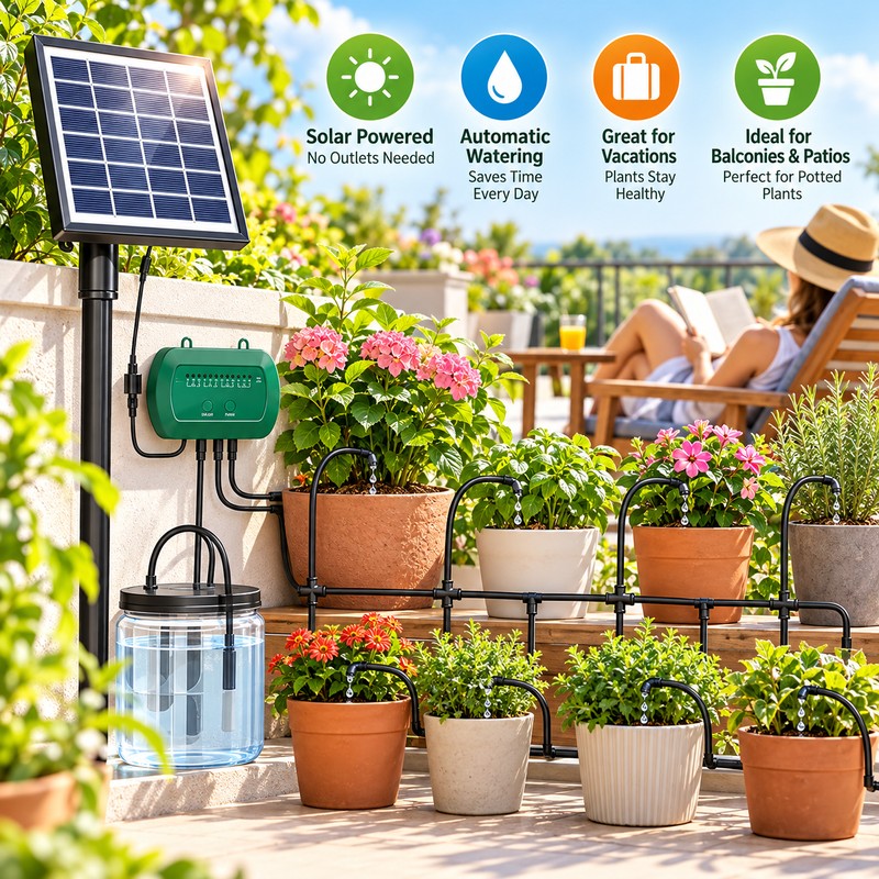 Solar Automatic Watering Kit for Potted Plants – 6V 2W