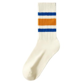 Century Star Retro Striped Novelty Socks For Women Vintage Casual Crew Socks Sporty Calf Socks Cotton Socks Women Blue Orange