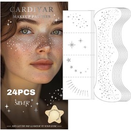 【Pecas con purpurina】Nuestro juego de 24 pecas con purpurina dorada añade un toque deslumbrante a cualquier look de maquillaje, perfecto para un brillo resplandeciente. Cada paquete contiene