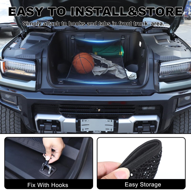 Front Trunk Storage Net Compatible with Hummer EV 2024 2025
