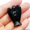 Bacatgem Natural Black Obsidian Healing Crystal Prayer Guardian Angel Statue,
