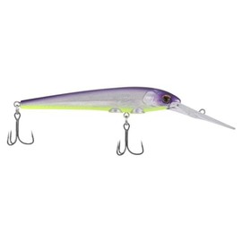 Berkley Deep Hit Stick Fishing Lure, Purple Slime, 1/2 oz, 4.25in, Wide, Aggressive Tail Action and Beefier Profile, Equipped with Sharp Fusion19 Hook