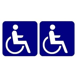 Folienjunkies 2 Wheelchair User Disabled Car Stickers 10 x 10 cm B109 Vinyl Blue Sticker