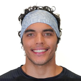 Hedwerx Hydra4, Sweat Diverting, Pro Sport Sweatband Headband, H4 Flatweave - Tribal Lt Gray