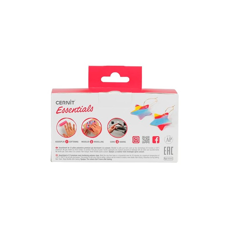 Cernit CEASS001C - Set of 12 Colours Oven Hardening Polymer