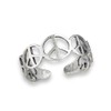 Peace Sign Repeating .925 Sterling Silver Symbol Toe Ring Band