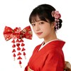 和風 髪飾り 桜 リボン ヘアクリップ 女の子 おしゃれ 古典 ヘアピン つまみ細工