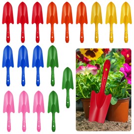 Mini Colorful Metal Hand Shovel Digging Trowel Set Transplanting Garden Shovel for Flower Soil Planting Succulent Kids Teens Women Men Gift Indoor Outdoor, 6 Colors (18 Pcs, 10.6 x 3 Inch)