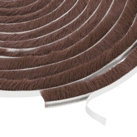 uxcell Self Adhesive Brush Seal Weather Stripping 1/2" x 1/4" x 16.4ft, Door Brush Strip for Sliding Sash Door Window Wardrobe Seal, Brown