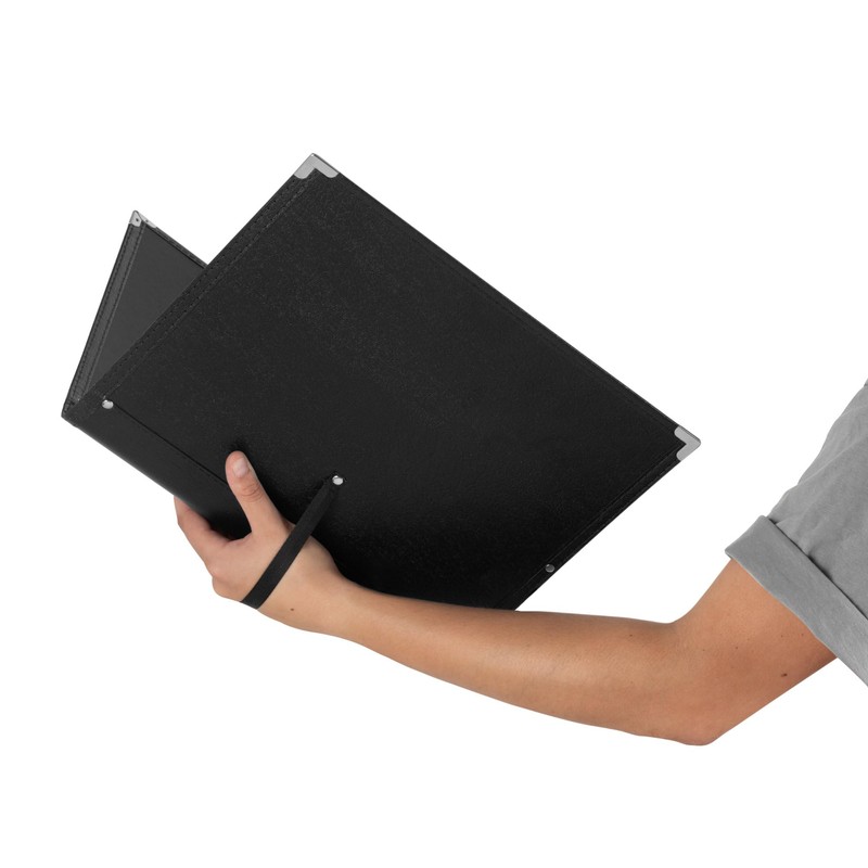 Classic Cantabile Music Folder (Sturdy Faux Leather, Hand Strap, Notes