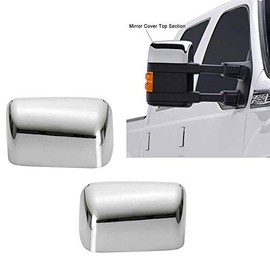 Overun Signature Shiny Chrome Plated Full Mirror Covers with Signals Designed for 2008-2016 Ford F-250/F-350/F-450/F-550