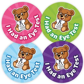 Pack of 144 Teddy Bear Eye Test Reward Stickers For Children (30mm) Eye Test Stickers For Opticians, MyClassroom