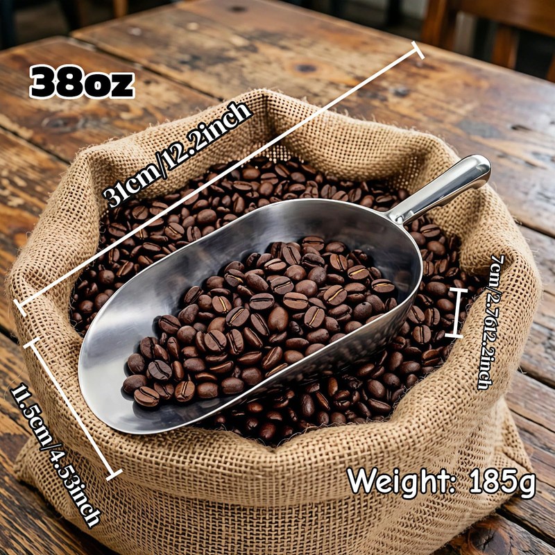 38oz Ice Cube Endurance Scoop, Cast Aluminum Shovel, Kitchen Utility