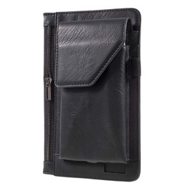 DFV mobile - Gürteletui Vertikal mit Handyhalterung & Innentasche Reißverschluss für ALCATEL ONETOUCH Flash 2 - Schwarz