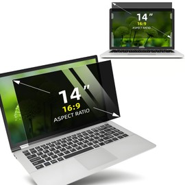ARAHFUN 14 Inch Laptop Privacy Screen Protector, Removable 16:9 Anti-Spy Filter Anti Glare Matte & Glossy Dual-Side, 30° Viewing Angle, Scratch Resistant for Office/Public Use