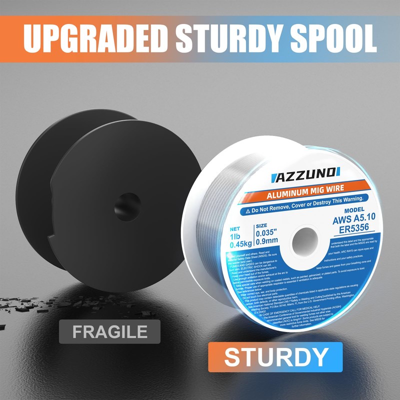 AZZUNO Magnesium Aluminum Mig Welding Wire, ER5356 0.035" Aluminum Mig