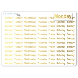 Weekly Planner Stickers/Days of Week / 12 Weeks DIY Calendar/Foiled Mini Transparent Weekly/Essential Productivity Life Planner Stickers/Bullet Bujo Journal/Appointments