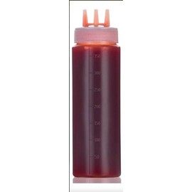 Juego de 3 Botellas de Plástico con 3 Agujeros para Condimentos, Salsas, Aceite, Vinagre, 20CM (370ML-3 Agujeros)