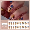 Flower Press on Nails Short Almond Glue on Nails Spring