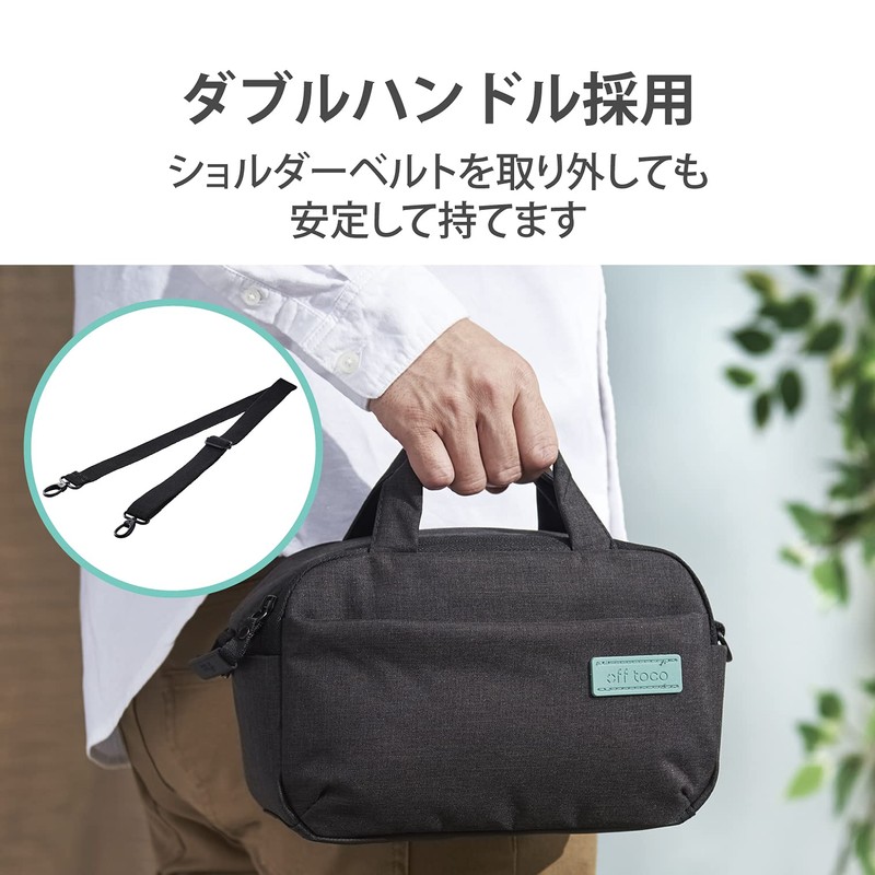 Elecom DGB-S045BK Offtoco Shoulder Bag, Camera Bag, Black