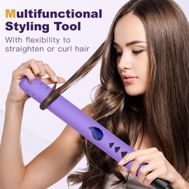 Sernaxi Flat Iron Hair Straightener and Curler in One, Plancha de Cabello 1" Professional Straightening Curling Iron for Women/Girls, Flat Iron Less Frizz, Shinier & Smoother Hair20250430