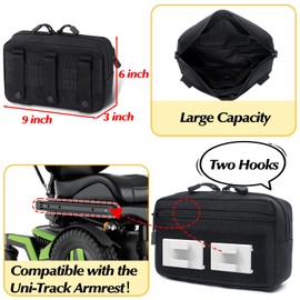 WSBXBB Wheel Chair Side Bag for Permobil Power, Removable Storage Bag for Permobil Wheelchair Accessories, Compatible with Uni-Track Armrest Such as M300, M3, M1, F3, F5, K300 Ps