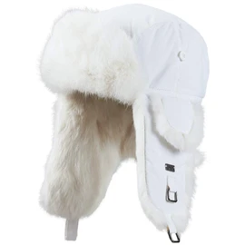frr B-52 Aviator Hat with Natural White Rabbit Fur (S/M, White)