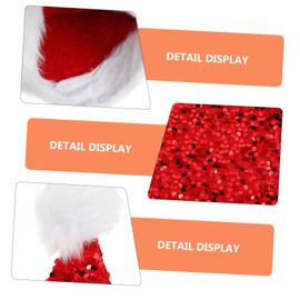 Alipis Xmas Santa Hat Plush Christmas Hat for Adults Merry Christmas Party Supplies Red Sparkles