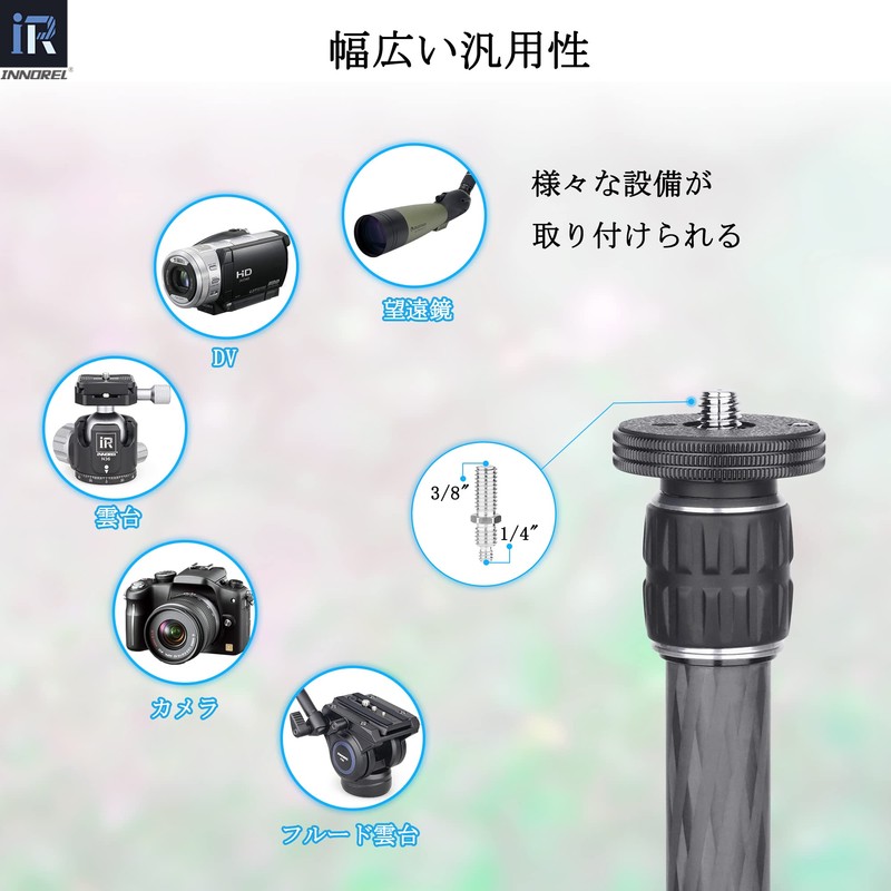 INNOREL ER22C Tripod Center Pole, Versatile, Extension Pole, 0.9 inch