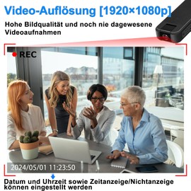 TANGMI Bodycam, 1080P HD & 180° Rotating Lens Body Cam, Independent Button Operation, Small Camera with Night Vision for Meetings, Riding, Pet Walks