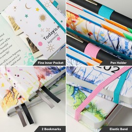 ZXHQ Diary 2026 Day Per Page, Jan to Dec, 2026 Diary A5 Page a Day, Full Year 2026 Daily Planner, with Monthly Overviews, UK Holidays, Colorful Tabs, Pen Set and Inner Pocket, Tree of life