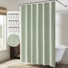 MIULEE Extra Long Linen Spring Shower Curtain 84 Inches Long
